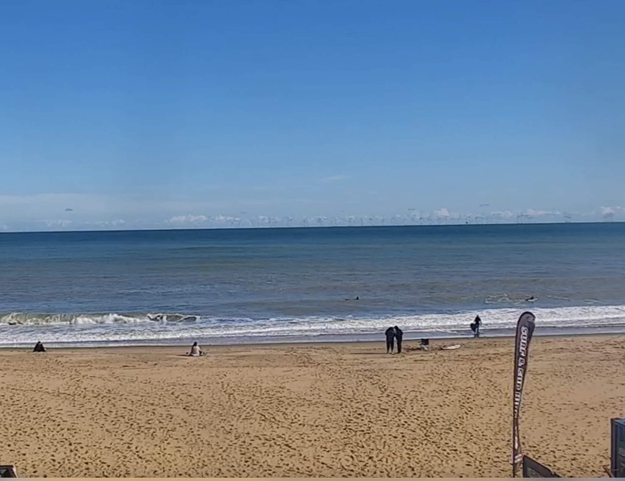 Surf rolling into Joss Bay on the Kent coast